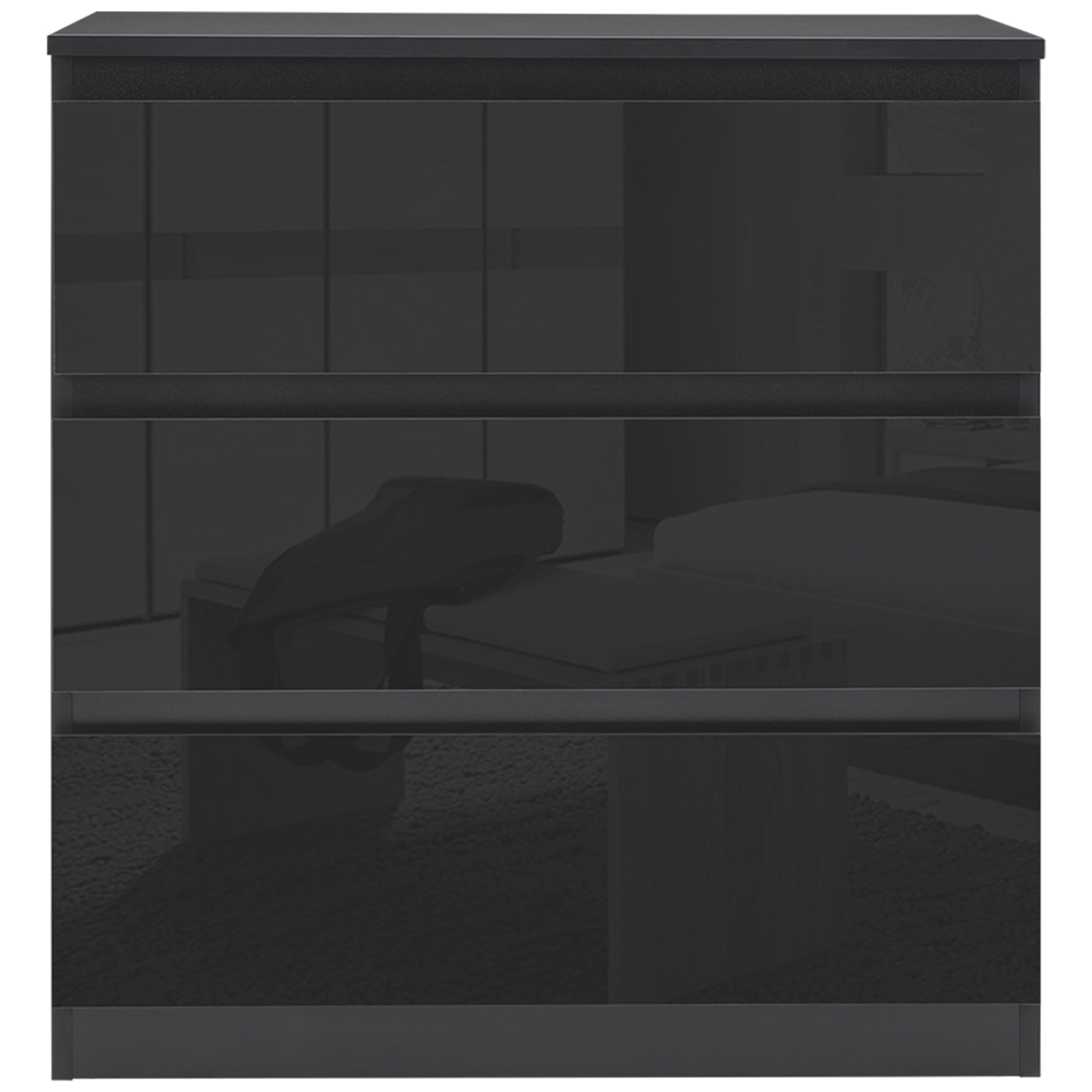 Blisswood High Gloss 2 Door Wardrobe and 3 Drawer Chest Set