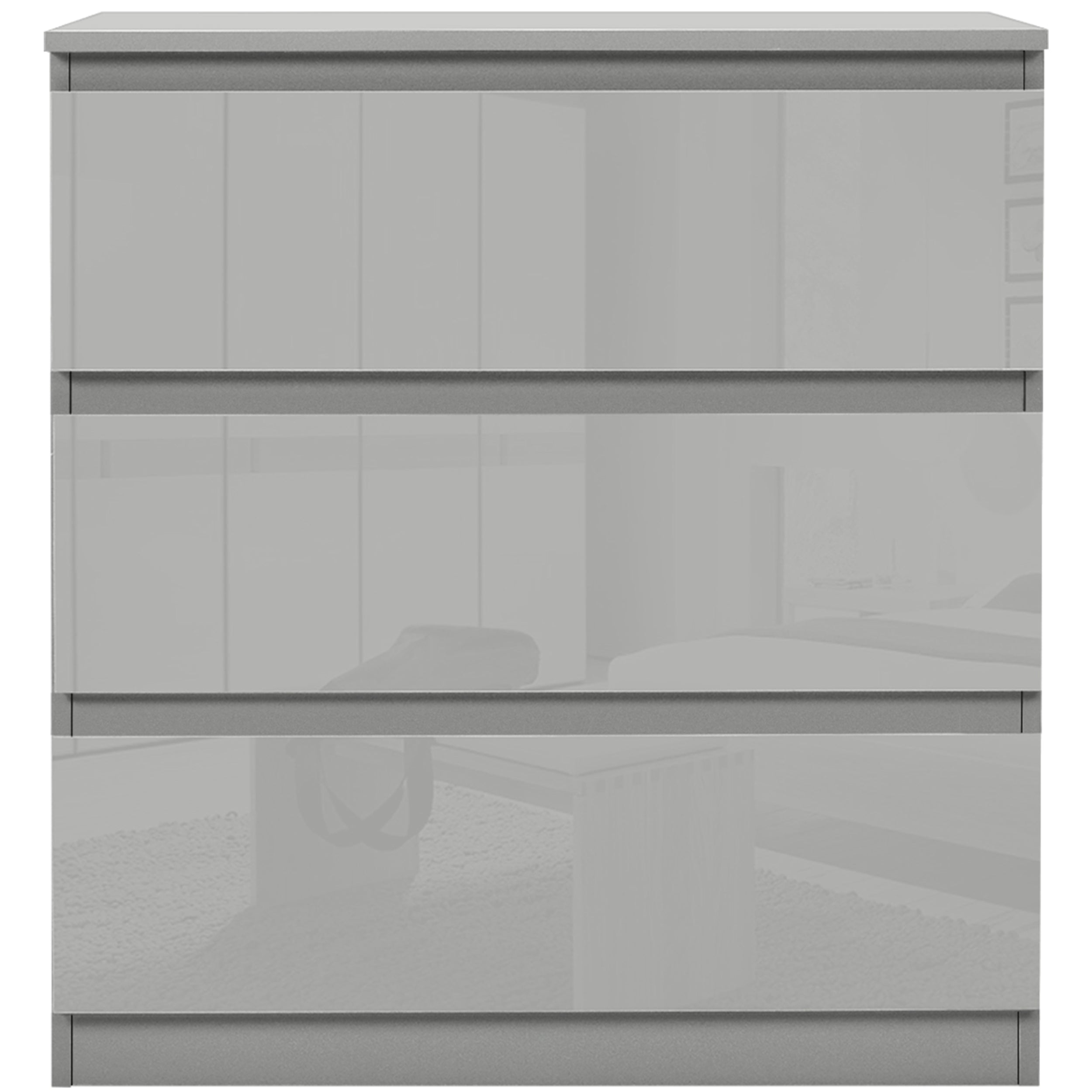 Blisswood High Gloss 2 Door Wardrobe and 3 Drawer Chest Set