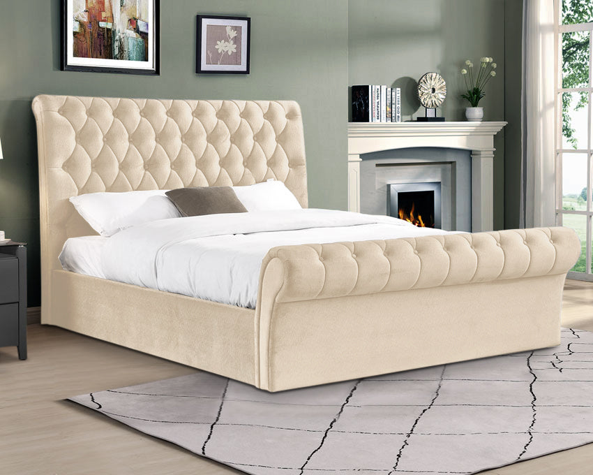 Blisswood Chesterfield Ottoman Bed With Storage Velvet Quilted