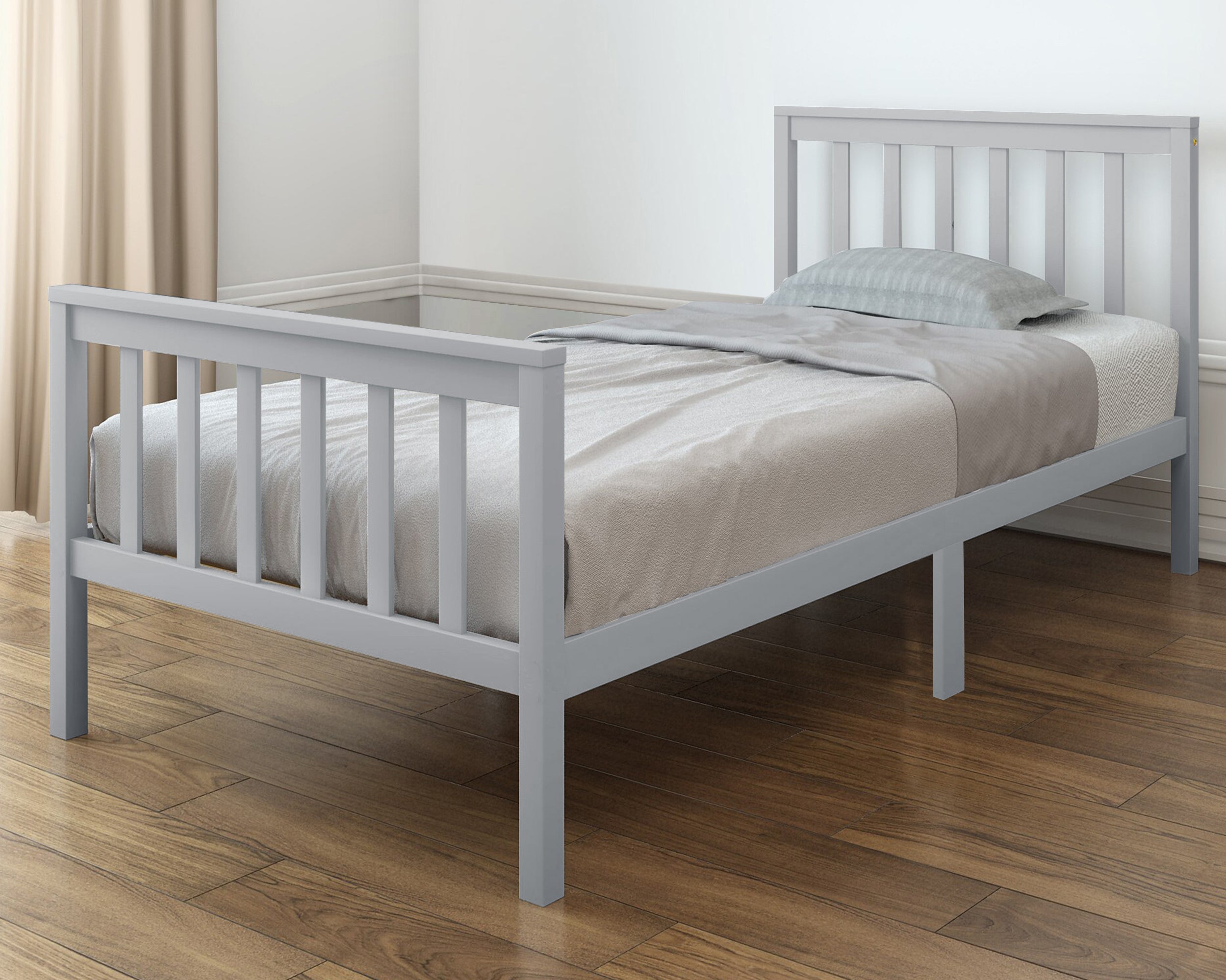 grey bed frame