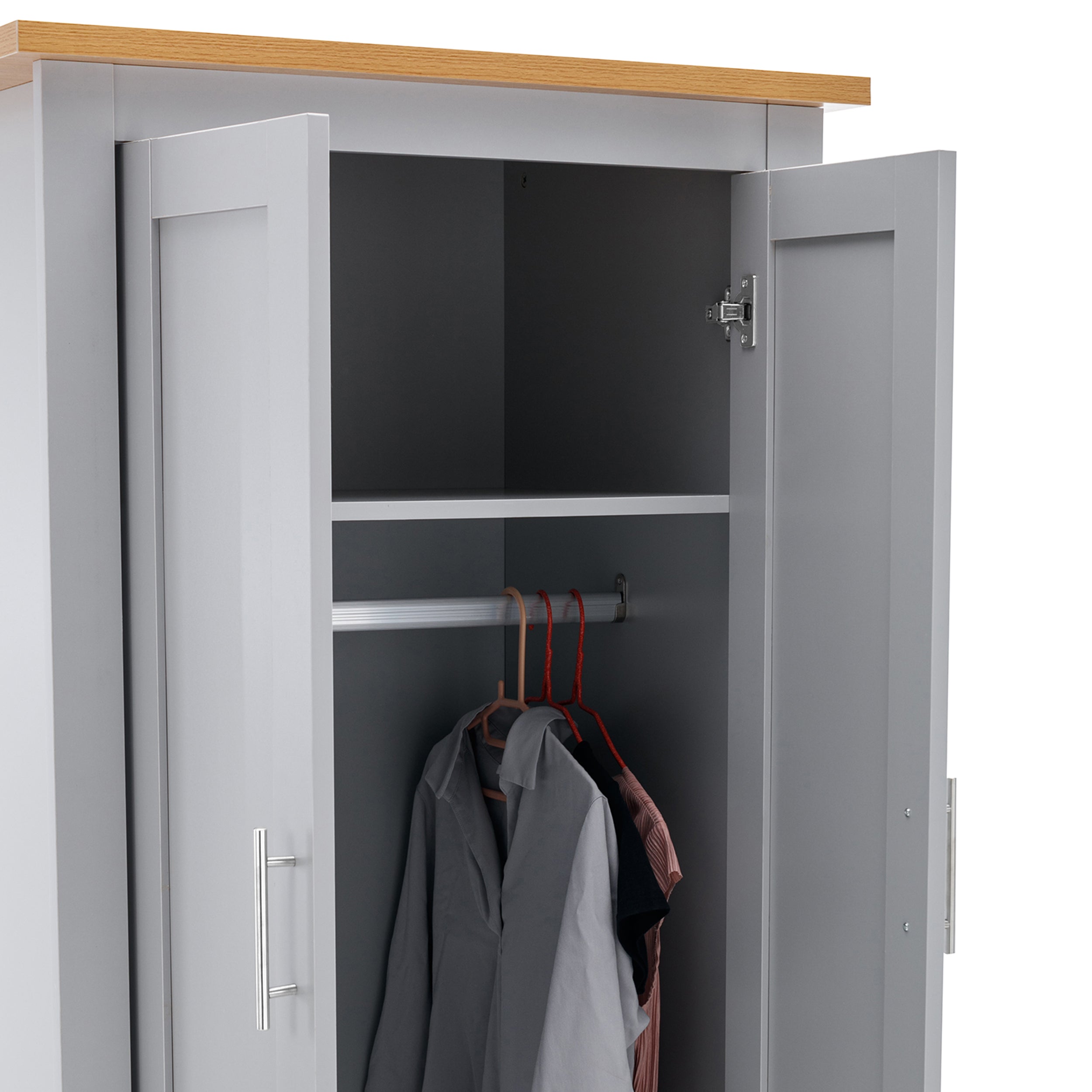 grey wardrobe