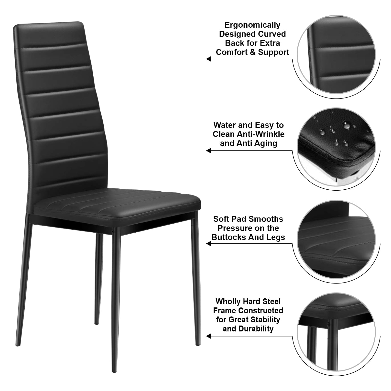 black dining chairs