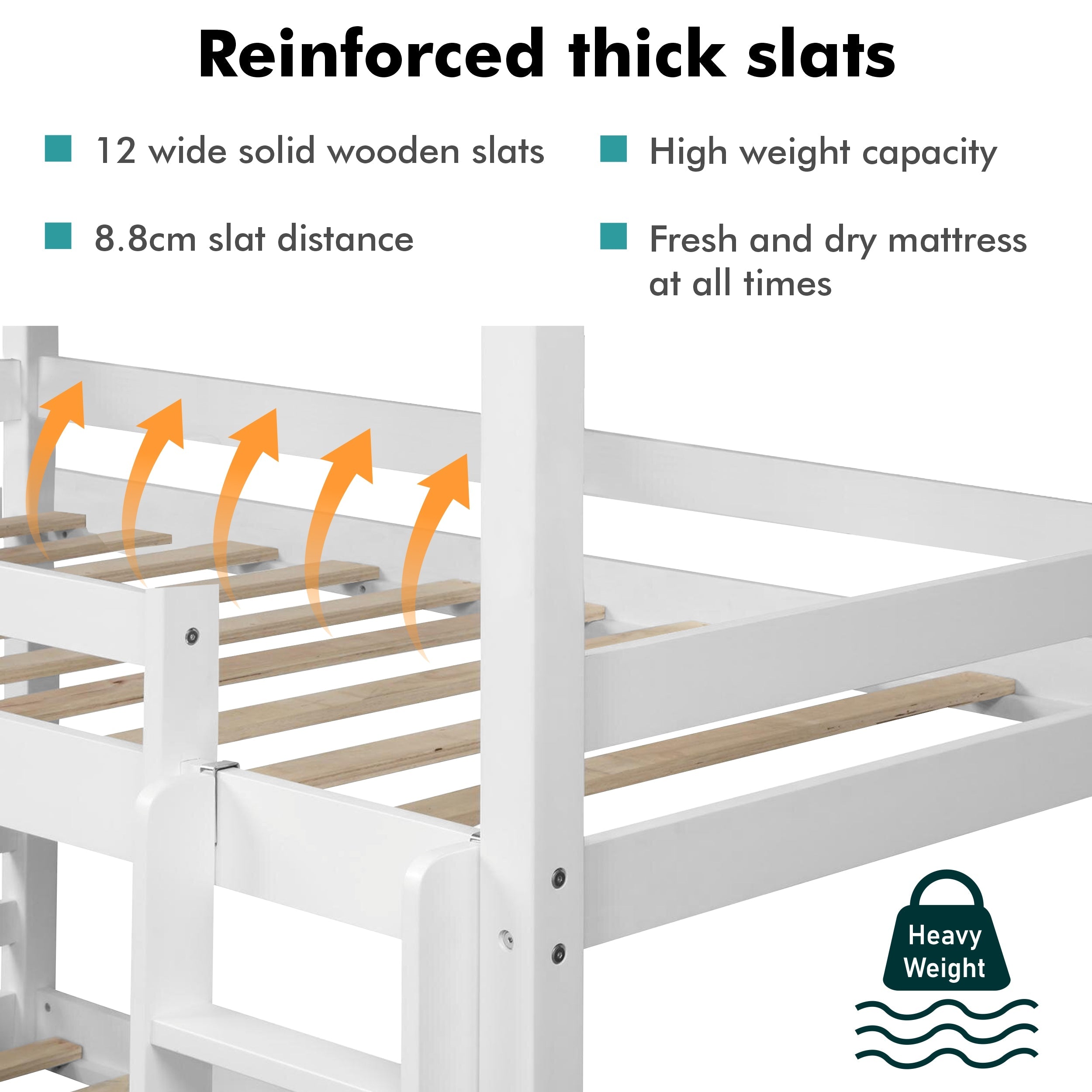 wooden bunk beds