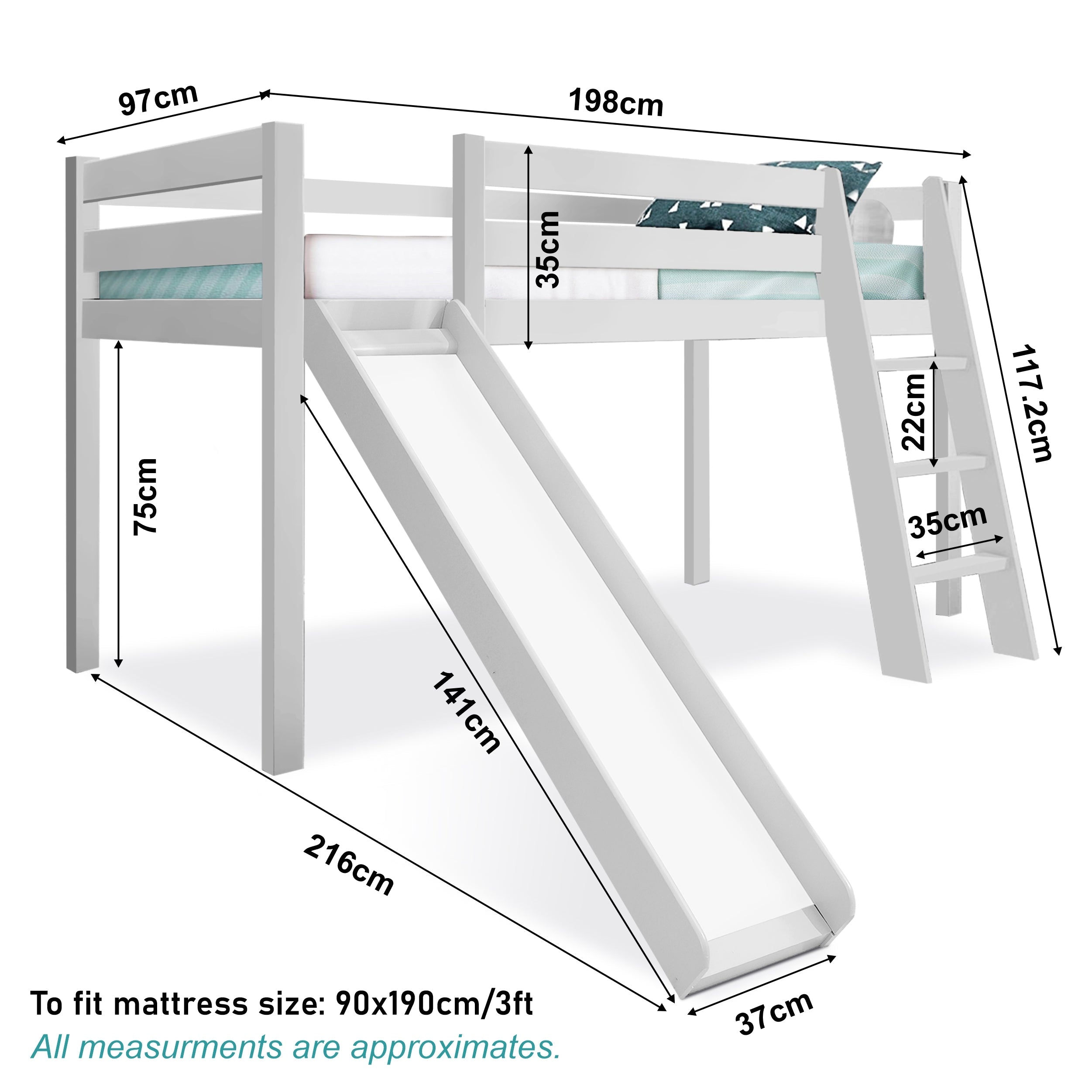 wooden bunk beds