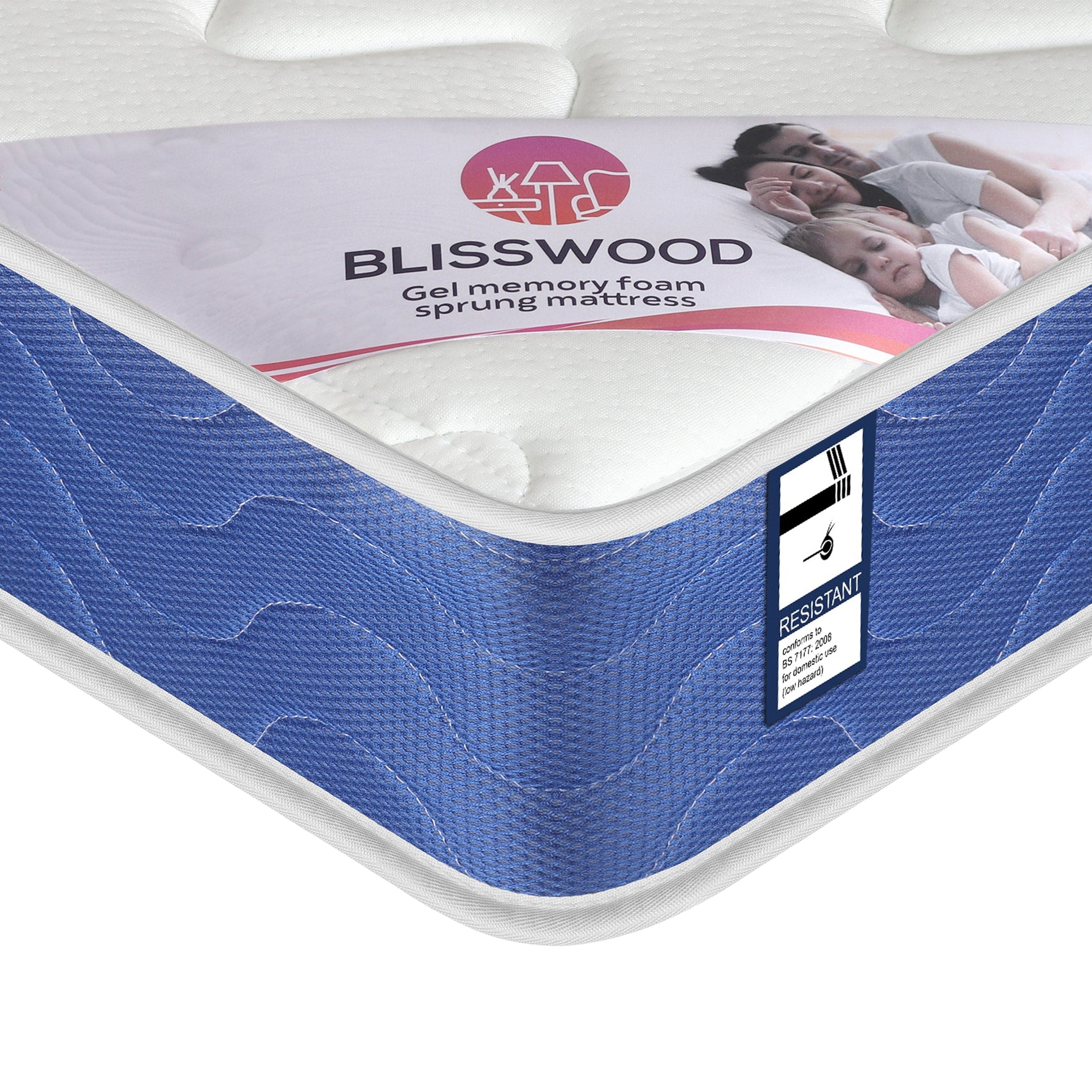 Blisswood With 8" Mattress Quilted Square Design Ottoman Storage Bed